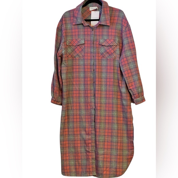 Jackets & Blazers - NWT Plaid flannel Shacket size large